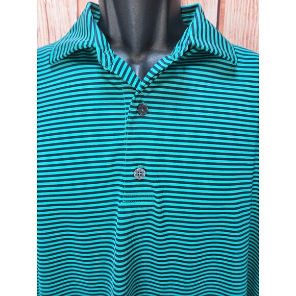 FOOTJOY FJ Men's Green Striped Lisle Golf Polo Large - Picture 3 of 8